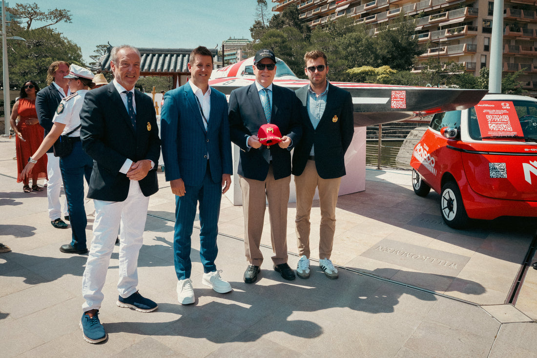 H.S.H. Prince Albert II of Monaco Meets the E1 Team Monaco at Top Marques Monaco